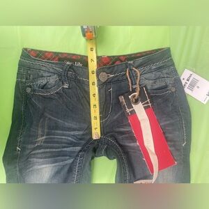 LOW RISE SKINNY LILY JEANS DARK BLUE DISTRESSED NEW WITH TAGS SIZE 0 JUNIORS